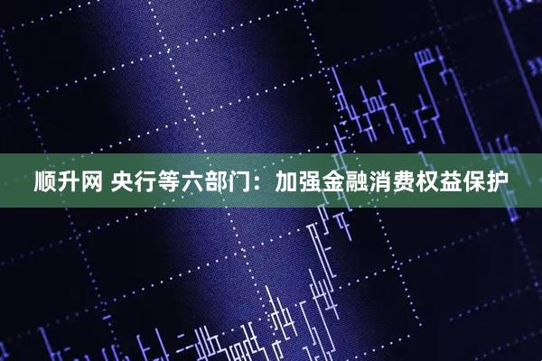 顺升网 央行等六部门：加强金融消费权益保护