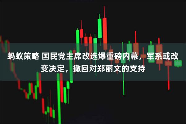 蚂蚁策略 国民党主席改选爆重磅内幕，军系或改变决定，撤回对郑丽文的支持